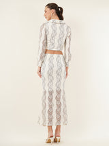 Clobug Women Printed Full Sleeve Top & Skirt Co-ord Set