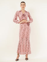 Clobug Women Printed Full Sleeve Top & Skirt Co-ord Set