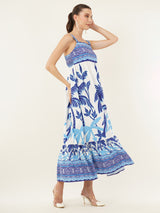 Clobug Women Printed Sleeveless Midid Dress