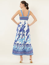 Clobug Women Printed Sleeveless Midid Dress