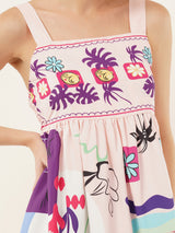 Clobug Women Printed Sleeveless Midid Dress