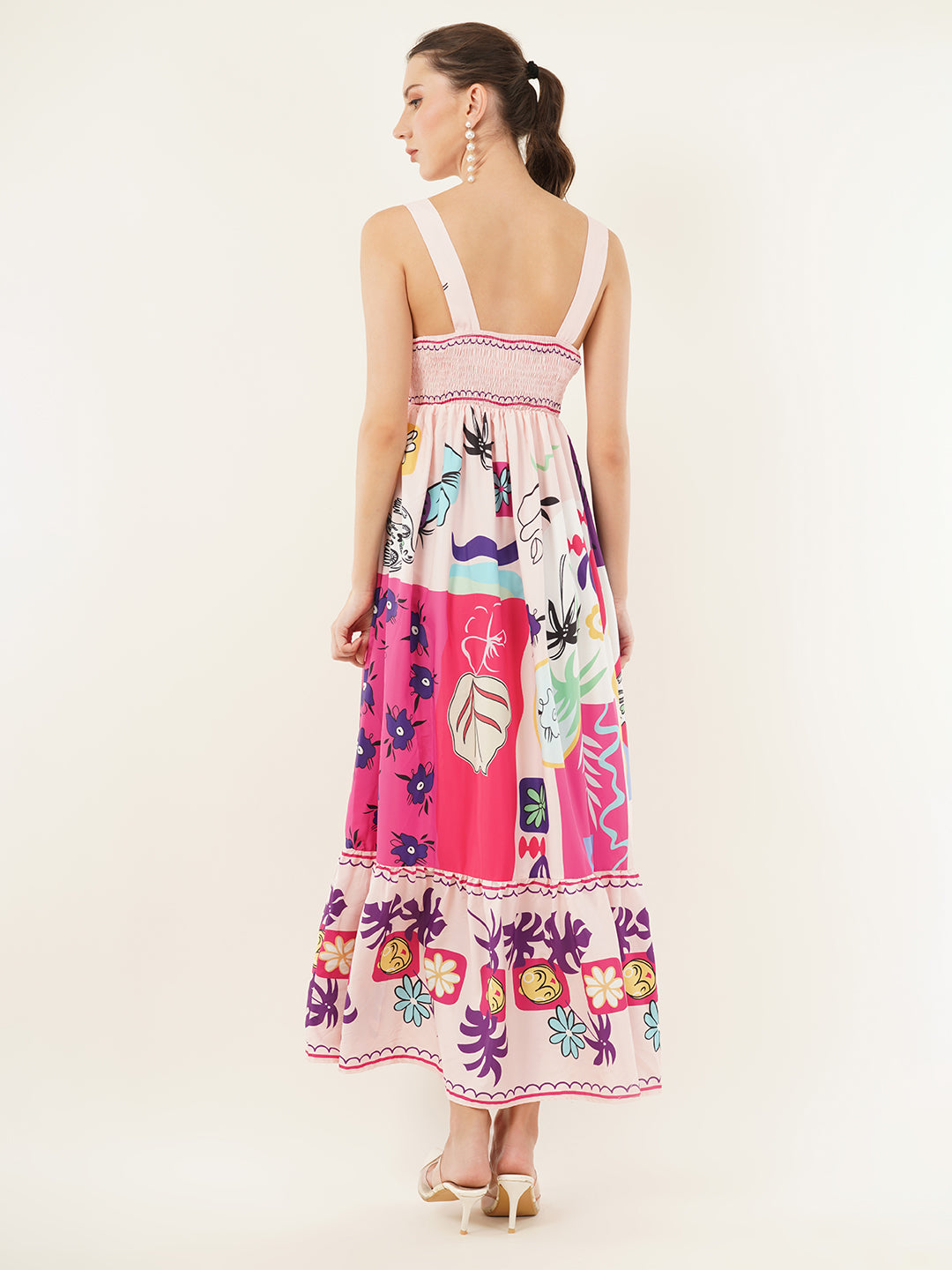 Clobug Women Printed Sleeveless Midid Dress