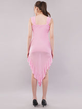 Clobug Women Sleeveless Pink Bodycon Dress