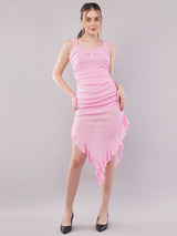 Clobug Women Sleeveless Pink Bodycon Dress