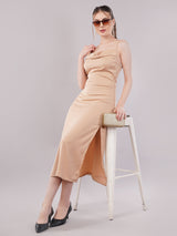 Clobug Women Satin Sleeveless A-line Dress