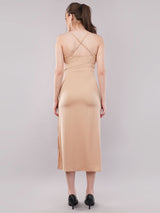 Clobug Women Satin Sleeveless A-line Dress