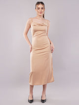 Clobug Women Satin Sleeveless A-line Dress