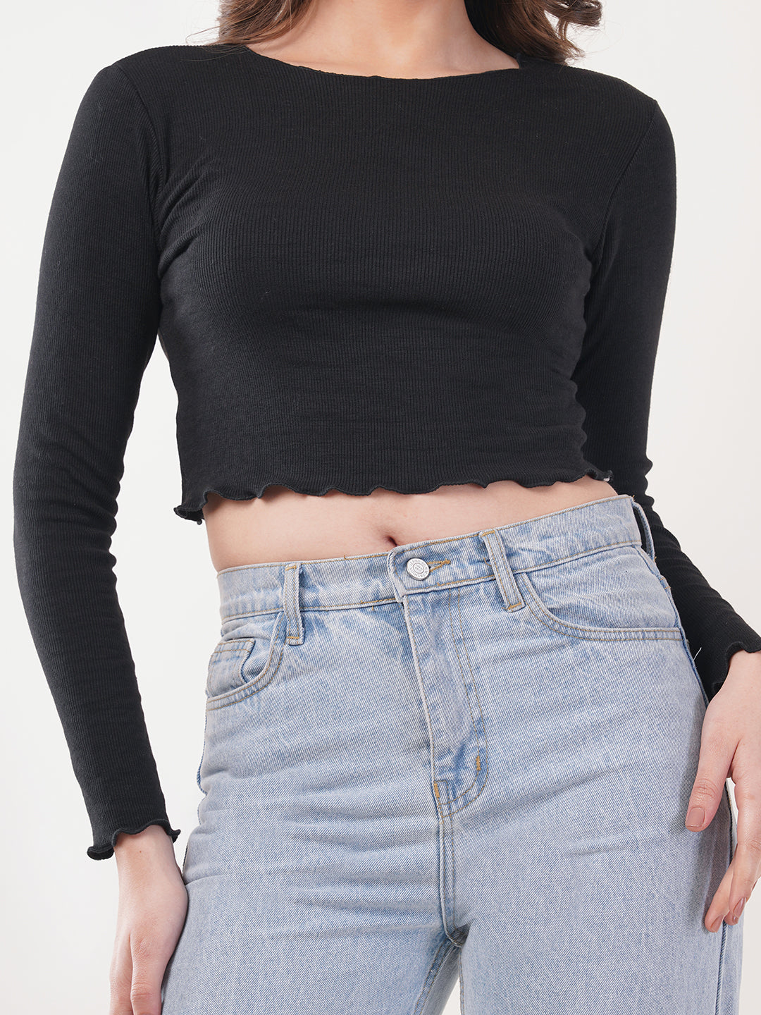 Clobug Women Cotton Blend Boat Neck Regular Full Sleeve Top