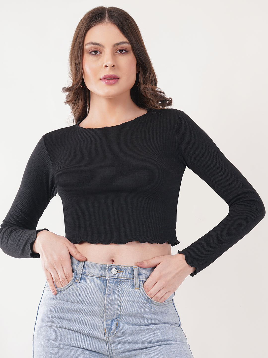 Clobug Women Cotton Blend Boat Neck Regular Full Sleeve Top