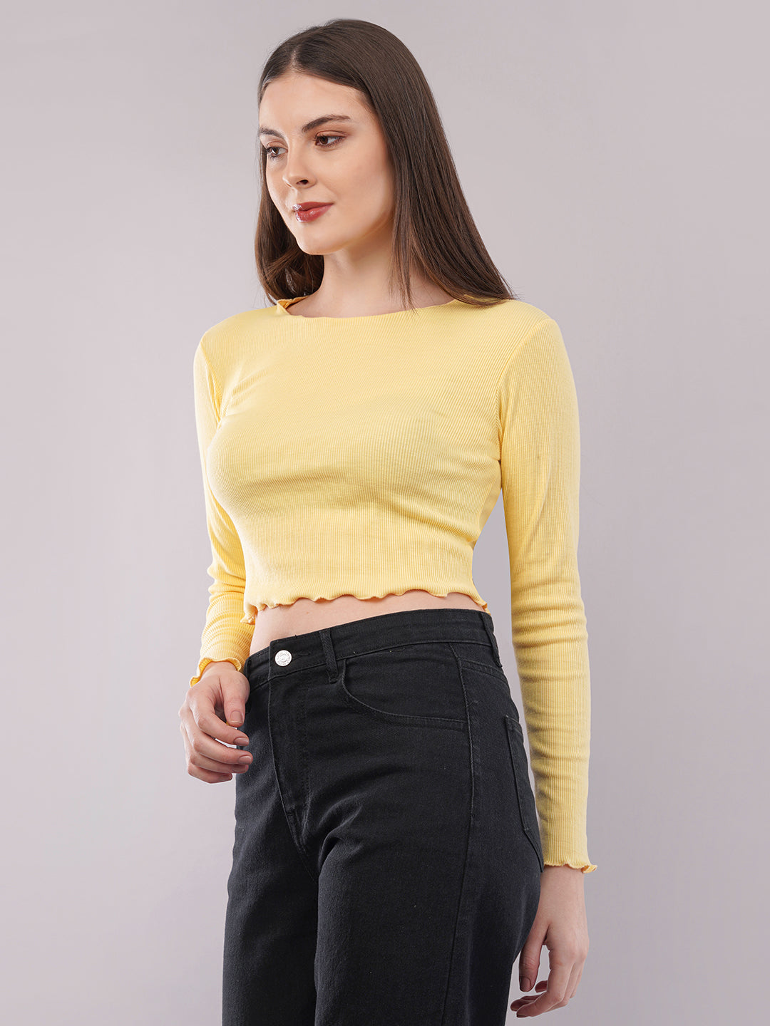 Clobug Women Cotton Blend Boat Neck Regular Full Sleeve Top