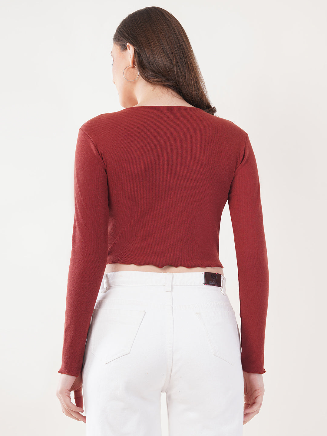 Clobug Women Cotton Blend Boat Neck Regular Full Sleeve Top