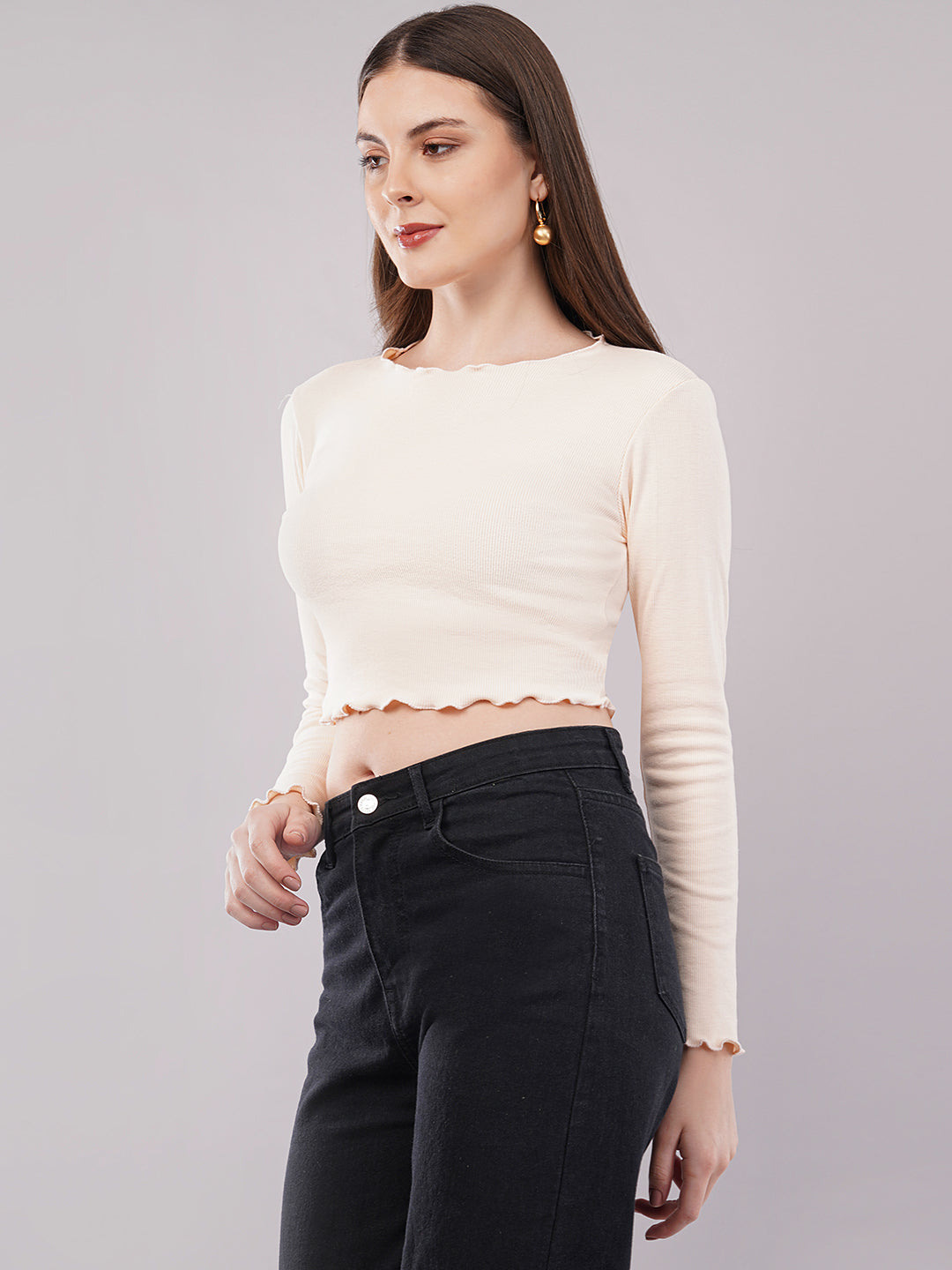 Clobug Women Cotton Blend Boat Neck Regular Full Sleeve Top