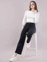 Clobug Women Cotton Blend Boat Neck Regular Full Sleeve Top