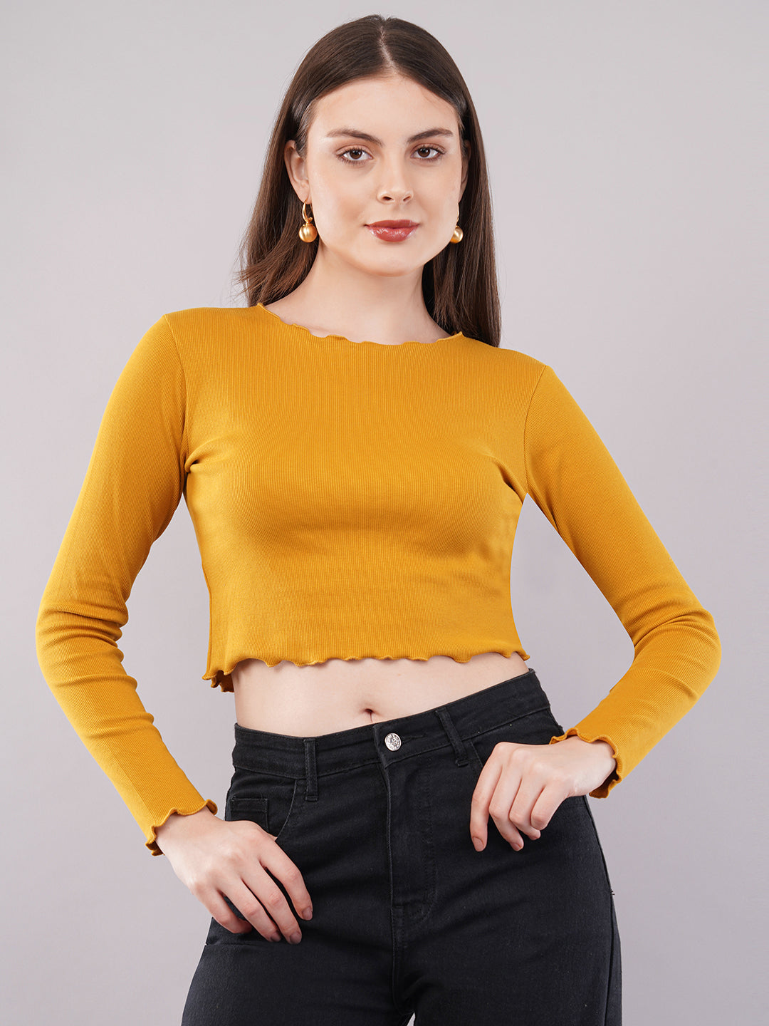 Clobug Women Cotton Blend Boat Neck Regular Full Sleeve Top