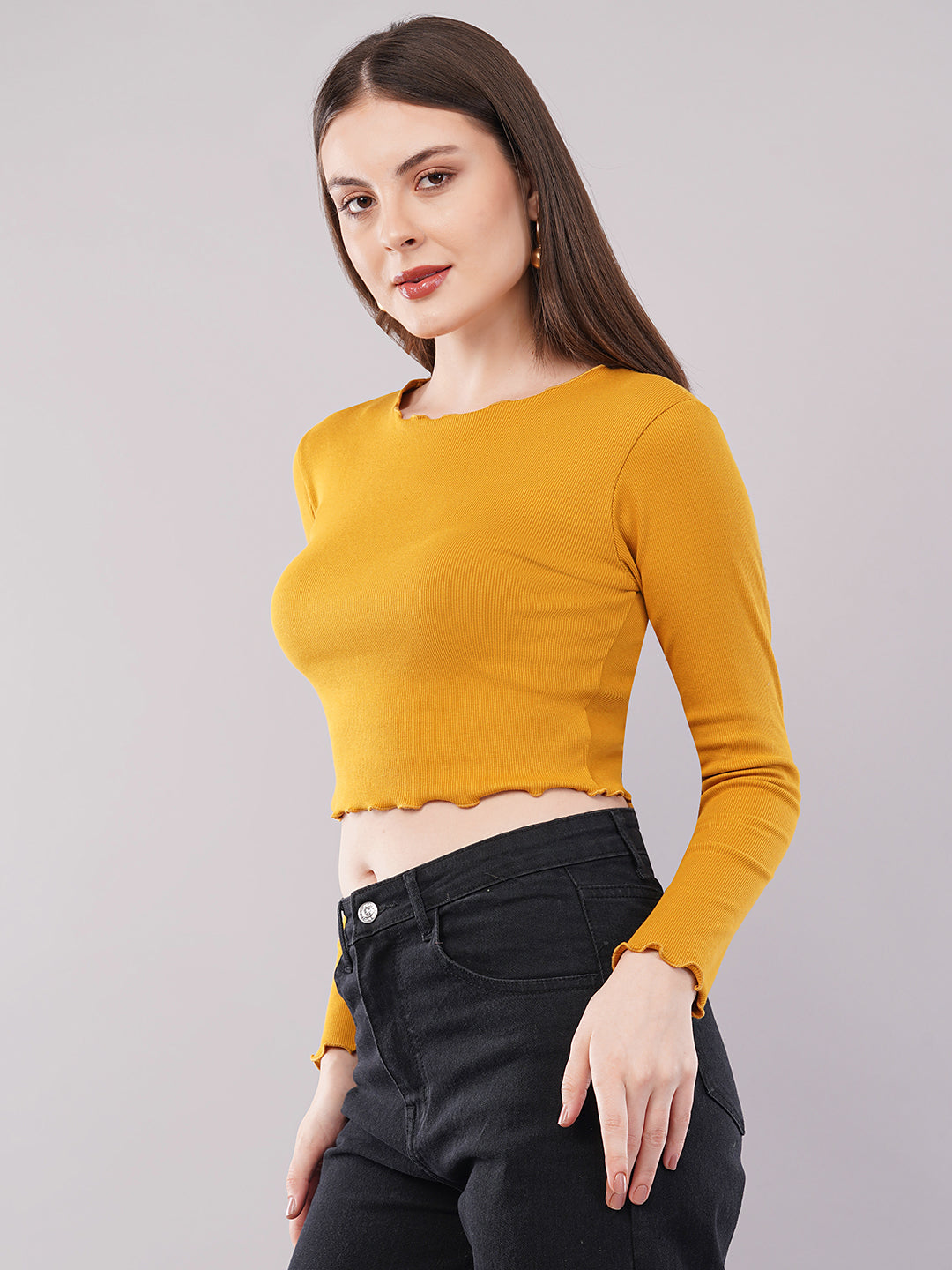 Clobug Women Cotton Blend Boat Neck Regular Full Sleeve Top