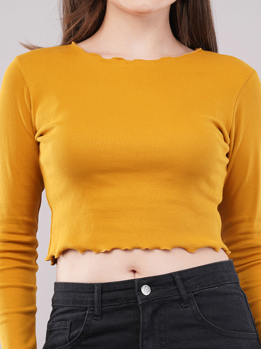 Clobug Women Cotton Blend Boat Neck Regular Full Sleeve Top