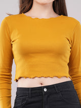 Clobug Women Cotton Blend Boat Neck Regular Full Sleeve Top