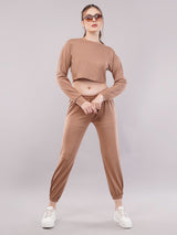 Clobug Women Cotton Blend Top With Trackpant Co-ord Set