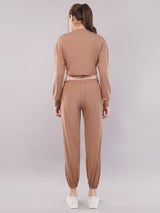 Clobug Women Cotton Blend Top With Trackpant Co-ord Set