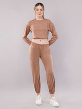 Clobug Women Cotton Blend Top With Trackpant Co-ord Set