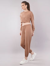Clobug Women Cotton Blend Top With Trackpant Co-ord Set