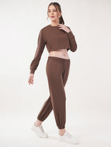 Clobug Women Cotton Blend Top With Trackpant Co-ord Set