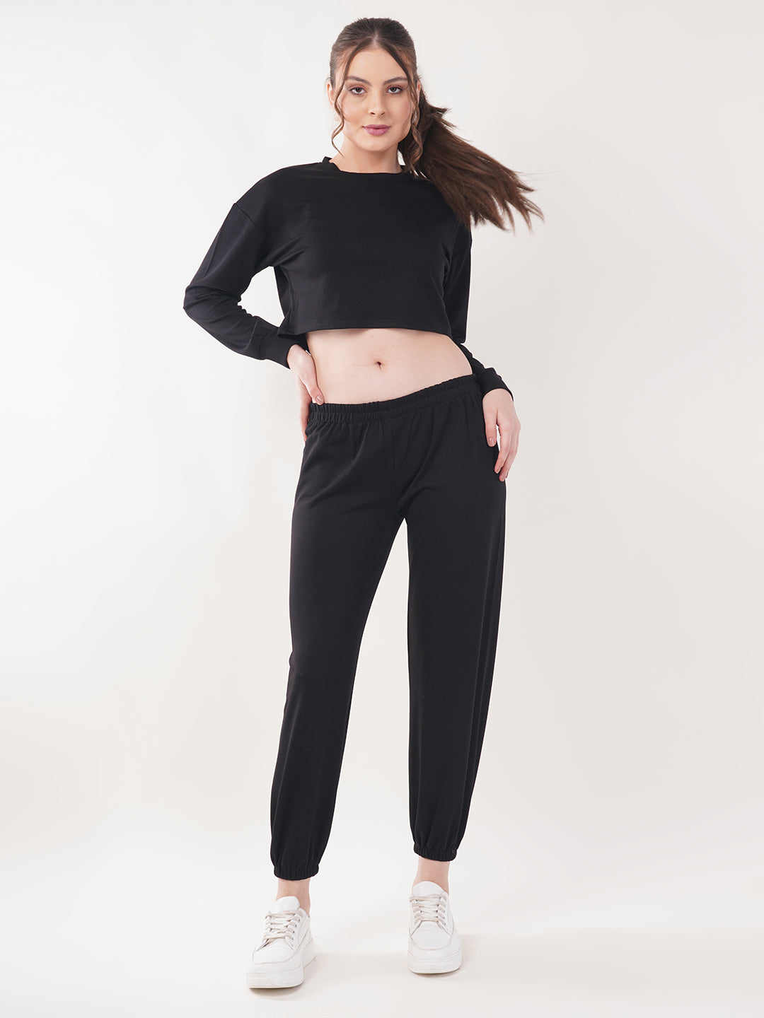 Clobug Women Cotton Blend Top With Trackpant Co-ord Set