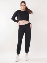 Clobug Women Cotton Blend Top With Trackpant Co-ord Set