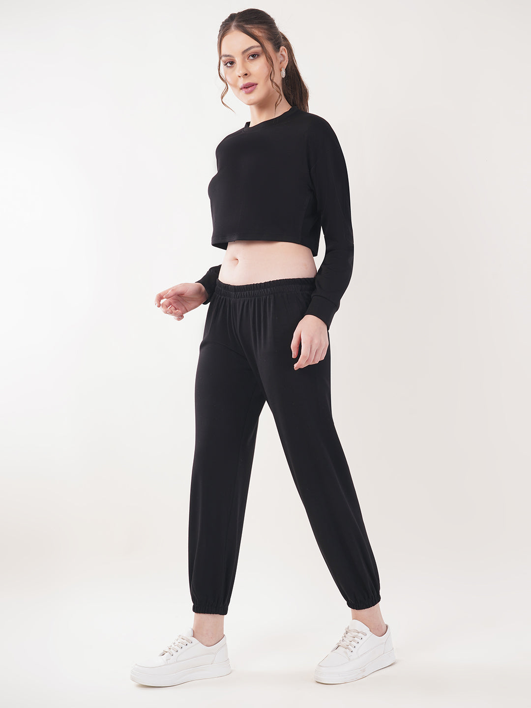 Clobug Women Cotton Blend Top With Trackpant Co-ord Set
