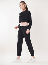Clobug Women Cotton Blend Top With Trackpant Co-ord Set