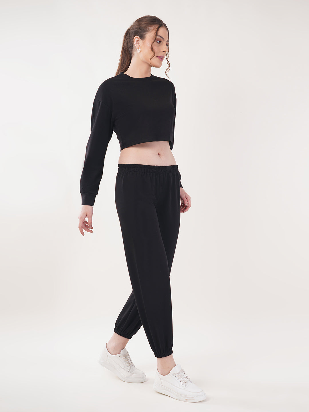 Clobug Women Cotton Blend Top With Trackpant Co-ord Set
