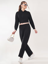 Clobug Women Cotton Blend Sweatshirt Top With Trackpant Co-ord Set
