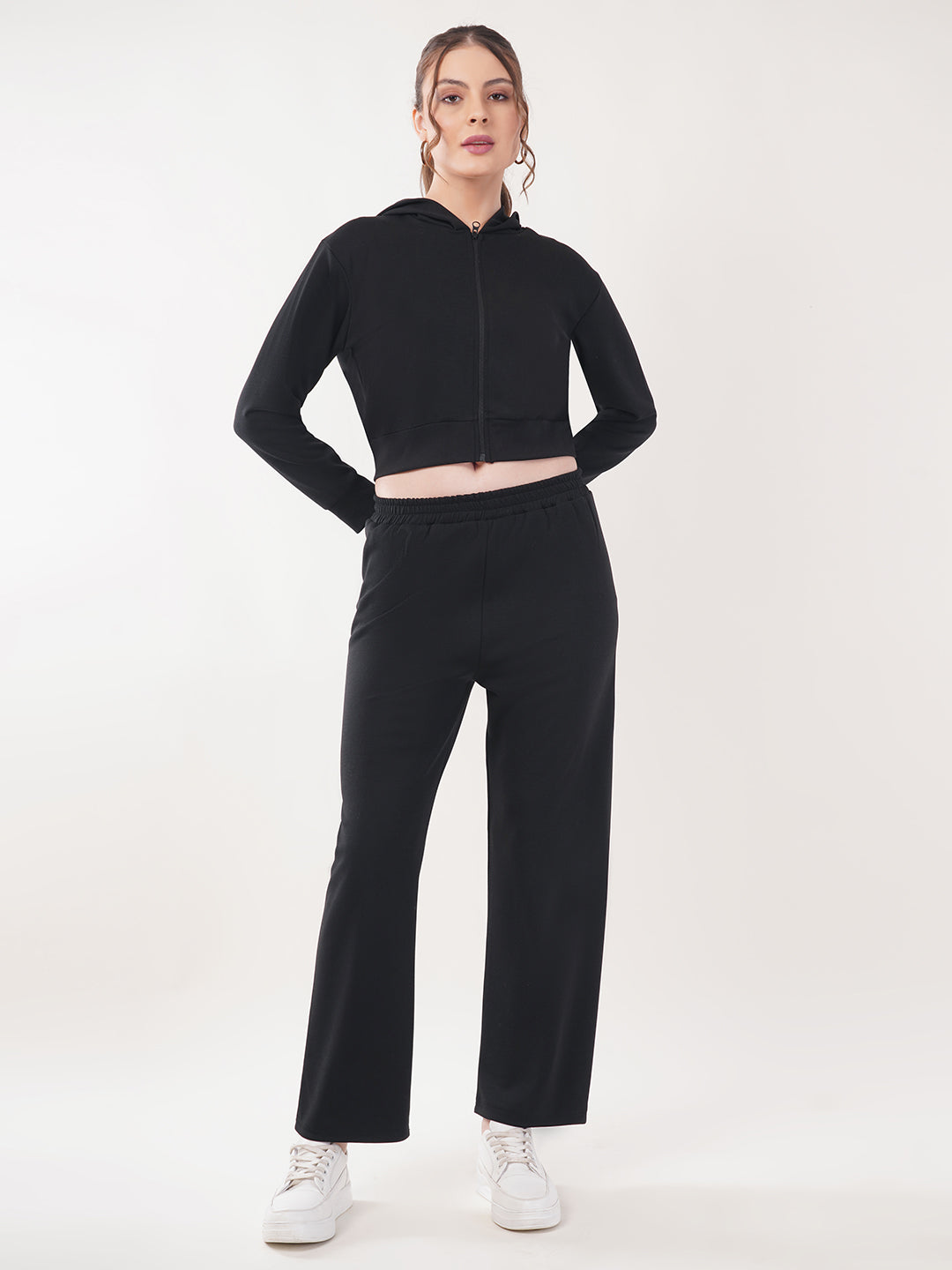 Clobug Women Cotton Blend Sweatshirt Top With Trackpant Co-ord Set