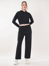 Clobug Women Cotton Blend Sweatshirt Top With Trackpant Co-ord Set