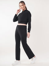 Clobug Women Cotton Blend Sweatshirt Top With Trackpant Co-ord Set