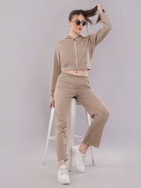 Clobug Women Cotton Blend Sweatshirt Top With Trackpant Co-ord Set