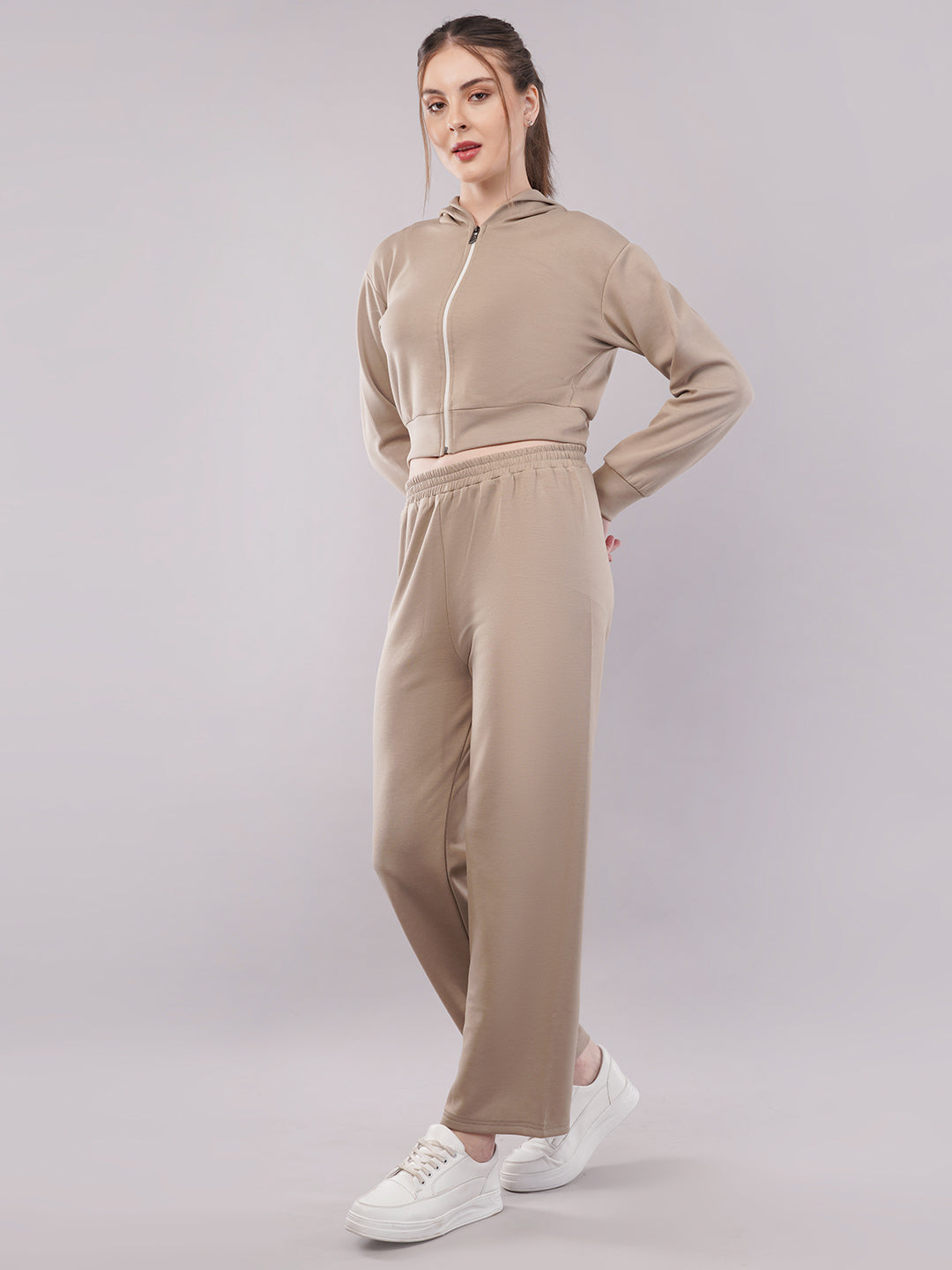 Clobug Women Cotton Blend Sweatshirt Top With Trackpant Co-ord Set