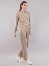 Clobug Women Cotton Blend Sweatshirt Top With Trackpant Co-ord Set