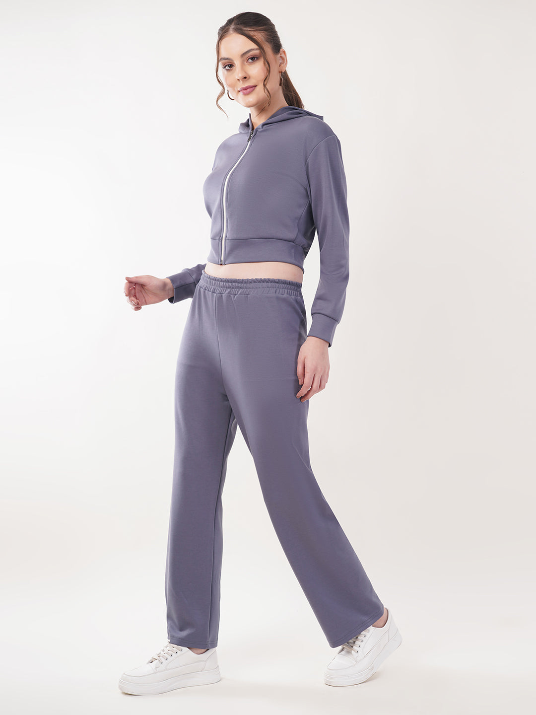 Clobug Women Cotton Blend Sweatshirt Top With Trackpant Co-ord Set