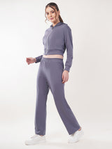 Clobug Women Cotton Blend Sweatshirt Top With Trackpant Co-ord Set