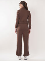 Clobug Women Cotton Blend Jacket With Trackpant Co-ord Set