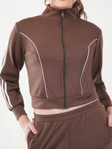 Clobug Women Cotton Blend Jacket With Trackpant Co-ord Set