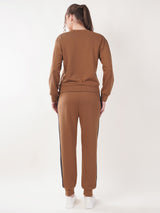 Clobug Women Cotton Blend Sweatshirt With Trackpant Co-ord Set