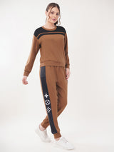 Clobug Women Cotton Blend Sweatshirt With Trackpant Co-ord Set