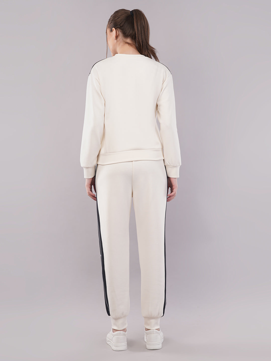 Clobug Women Cotton Blend Sweatshirt With Trackpant Co-ord Set