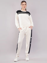 Clobug Women Cotton Blend Sweatshirt With Trackpant Co-ord Set