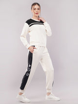 Clobug Women Cotton Blend Sweatshirt With Trackpant Co-ord Set