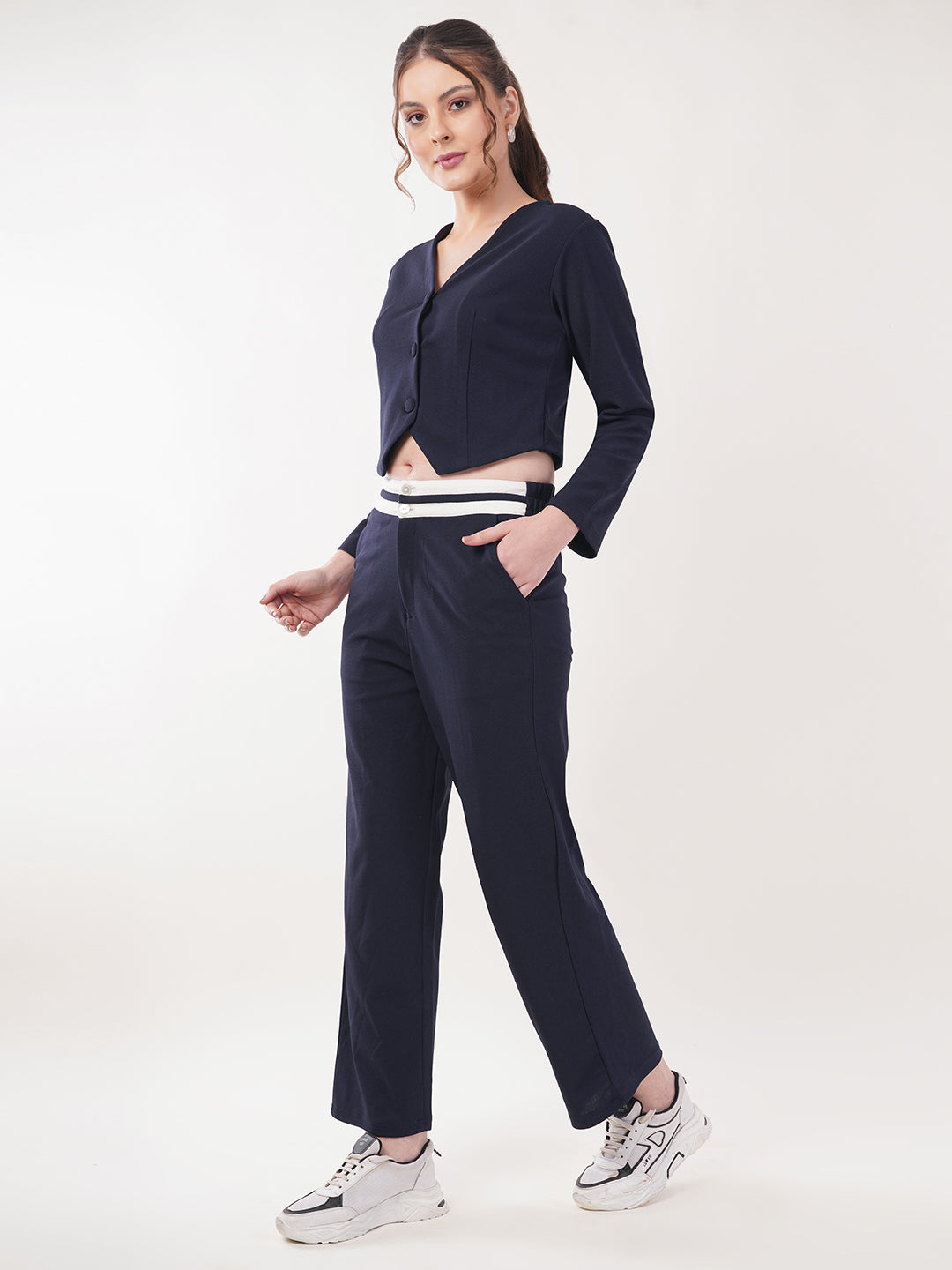 Clobug Women Cotton Blend Top With Trackpant Co-ord Set