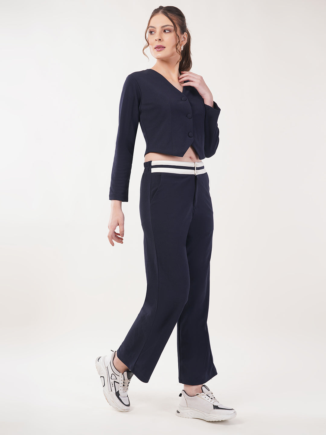 Clobug Women Cotton Blend Top With Trackpant Co-ord Set