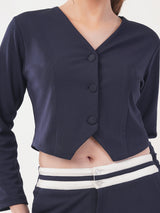 Clobug Women Cotton Blend Top With Trackpant Co-ord Set